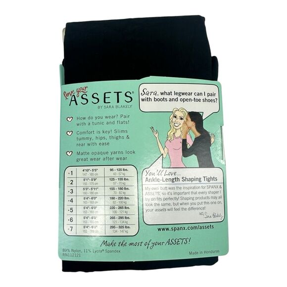 Spanx Love your Assets Ankle Length Black Shaping Tights Size 1 849B - Picture 2 of 2